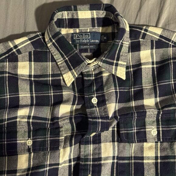 Vintage Polo Ralph Lauren Classic Fit Size Medium Flannel RN 41381 - Picture 2 of 10